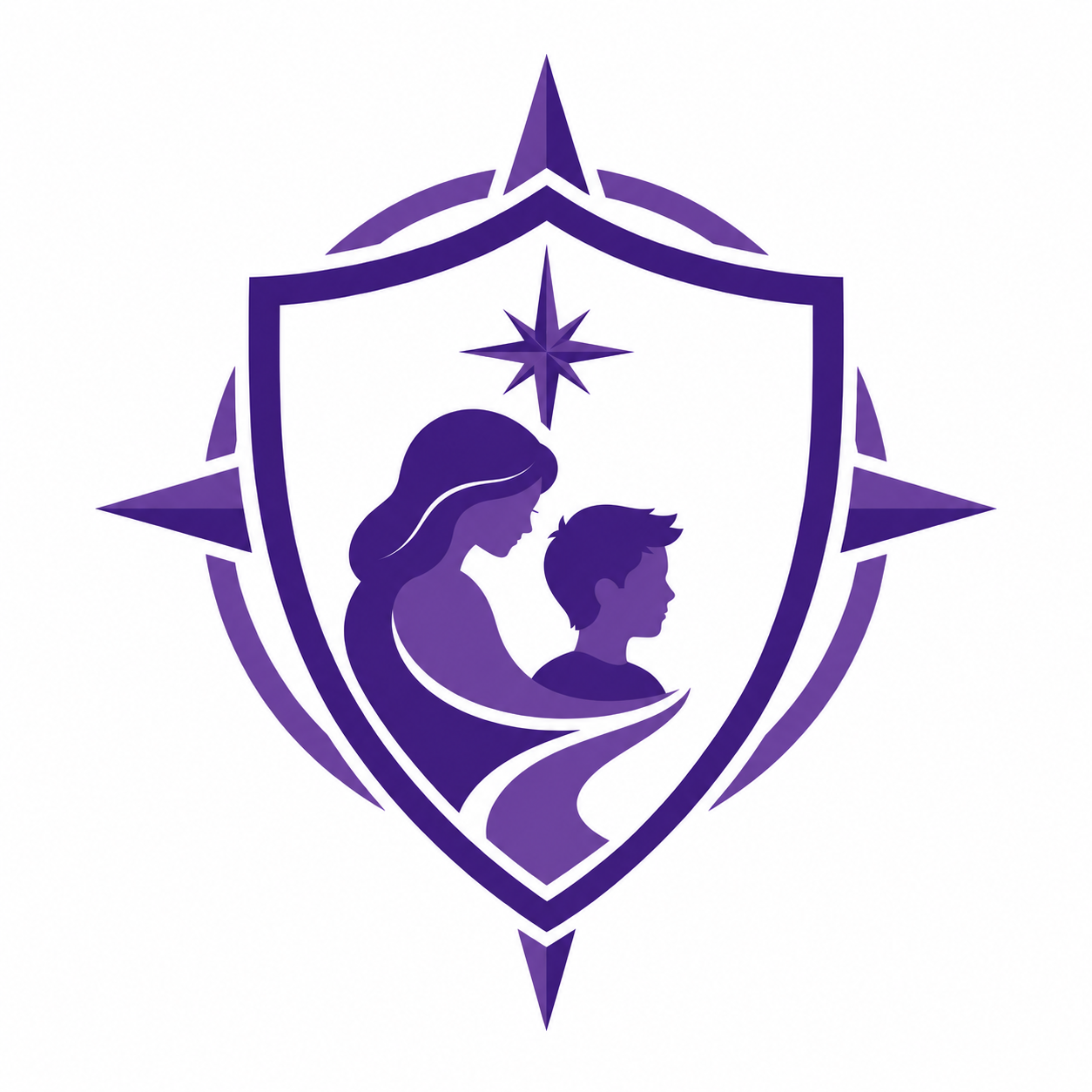 Compass and shield icon